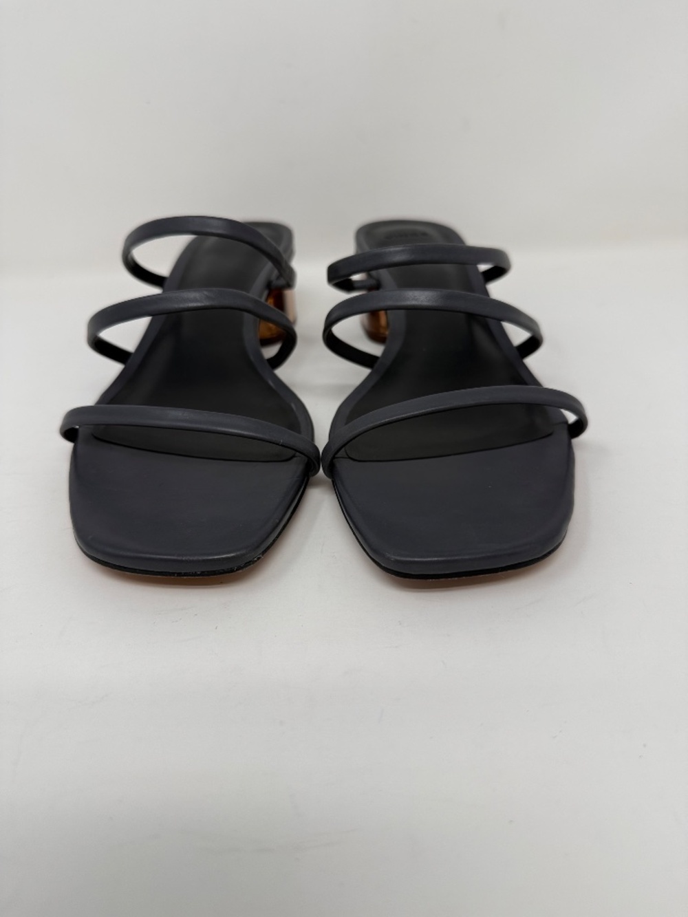New Vince Palm Springs Leather Heeled Sandal In Iris Slate Sz 7.5 - Picture 10 of 14